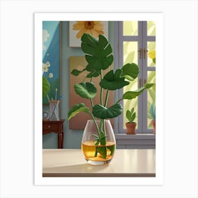 Potted Plants In A Vase Art Print