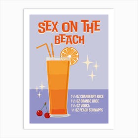 Sex On The Beach Cocktail Print Art Print