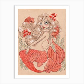 Swimming With Koi Art Print