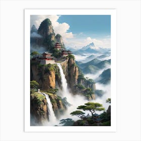 Chinese Mountain Landscape Painting (24) Art Print