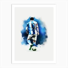 Lionel Messi Watercolour Argentina Football World Cup Art Print