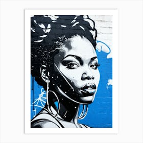 Graffiti Mural Of Beautiful Black Woman 102 Art Print