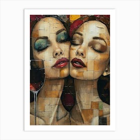 Two Women Kissing 6 Art Print