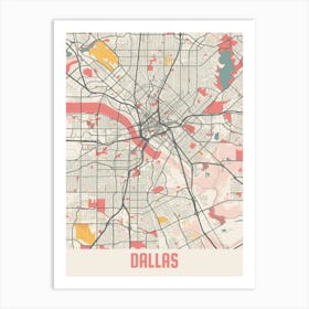 Dallas Map Poster Art Print