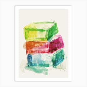 Abstract Jelly Slices Watercolour Art Print