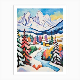 Winter Snow Banff   Canada Snow Illustration 3 Art Print
