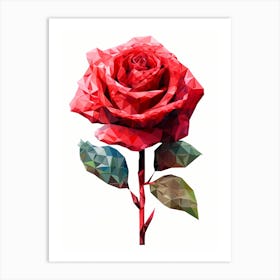 Polygonal Rose 4 Art Print