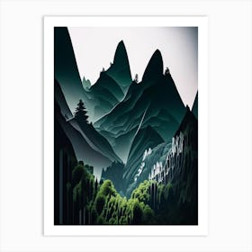 Zhangjiajie National Forest Park China Cut Out Paper Art Print