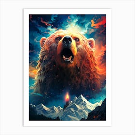 Bear In The Mountains Art Print