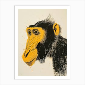 Yellow Mandrill 1 Art Print