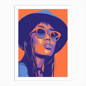 Portrait Of A Woman In Sunglasses 2 Art Print