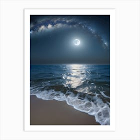 Full Moon Over The Ocean 5 Art Print