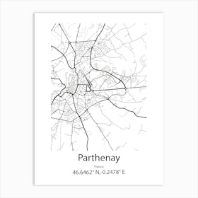 Parthenay,France Minimalist Map Art Print