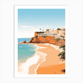 Abstract Illustration Of Sorrento Back Beach Australia Orange Hues 2 Art Print