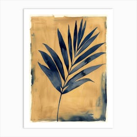 Blue Palm Leaf Art Print