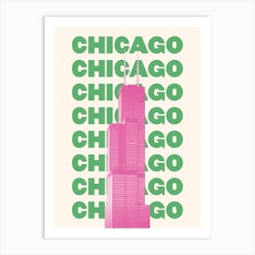 Chicago Tower Green Art Print