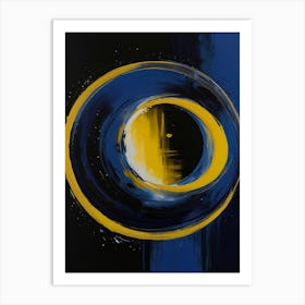 Blue And Yellow Circle Art Print