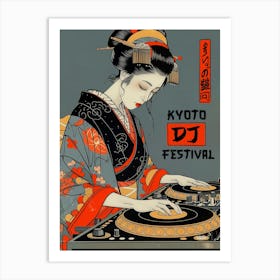 Geisha Dj Festival Art Print