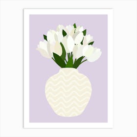 Tulip Arrangement – Lilac And White Art Print