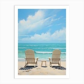 Adirondack Chairs On The Beach 1 Art Print