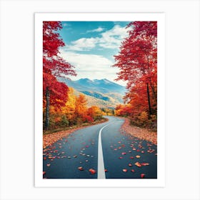 Beautiful Road In Autumn 11 Art Print