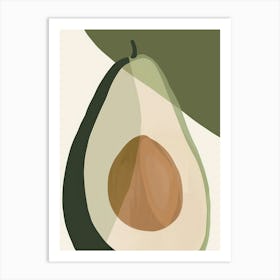 Avocado Close Up Illustration 9 Art Print