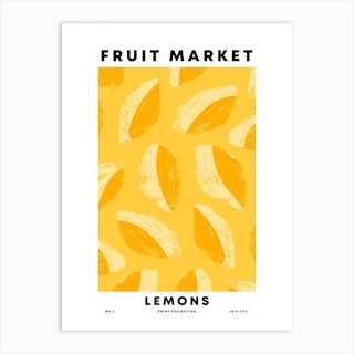 Lemons Fruit Market Art Print
