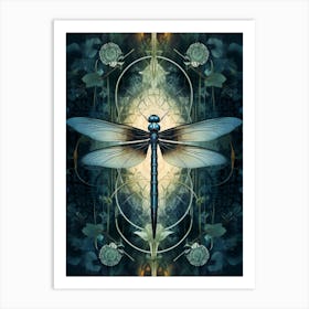 Dragonfly Geometric 7 Art Print