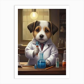 Dog In Lab Coat Dog Lover Art Print