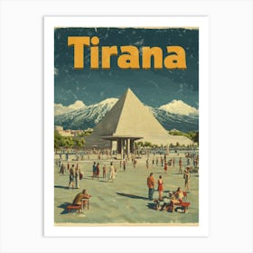 Aihrgdesign A Retro Travel Poster For Tirana 3 Art Print