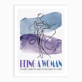 Single Line Woman Painting Art Print