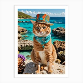 Whisker Wonders of the WorldCat Wearing Traditional Clothes Art Print