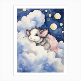 Baby Opossum 2 Sleeping In The Clouds Art Print