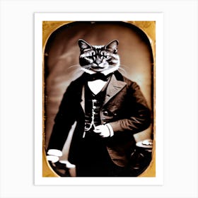 Cat Daguerreotype Art Print