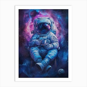 Astronaut In Space Canvas Print Art Print