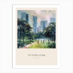 Victoria Park Hong Kong 3 Vintage Cezanne Inspired Poster Art Print