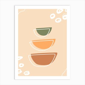 Three Bowls Of Coffee Art Print