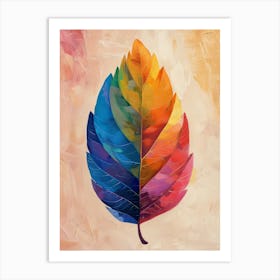 Rainbow Leaf Canvas Print Art Print