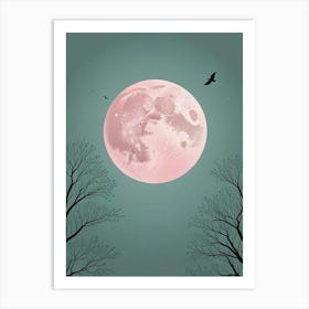 Fly Away Moon Scene (2) Art Print