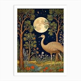 William Morris Ostrich In The Moonlight Art Print