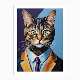 Cat In Suit Art Print