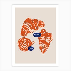 Coffee And Croissants Art Print