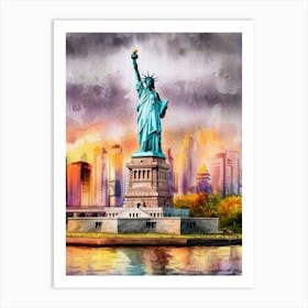 Powerful Statue Of Liberty Art Print