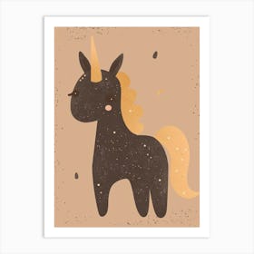 Black Unicorn Muted Pastels Art Print