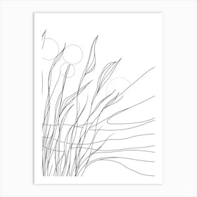 Line Drawing Of Grass Art Print