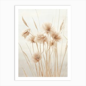 Boho Dried Flowers Cornflower 4 Art Print