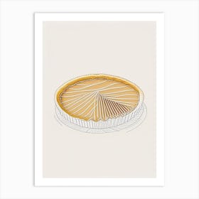 Treacle Tart Bakery Product Minimalist Line Drawing Art Print