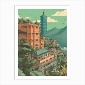 Taipei Taiwan Travel Illustration 1 Art Print