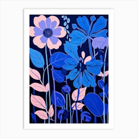 Blue Flower Illustration Veronica 1 Art Print