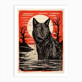 Kenai Peninsula Wolf Tarot Card 2 Art Print